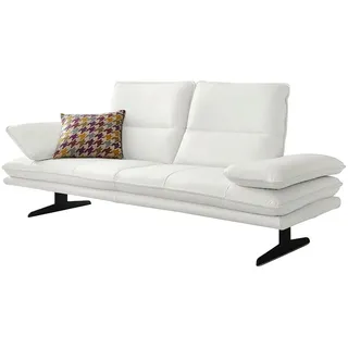 W.SCHILLIG 2,5-Sitzer »broadway, Designsofa mit tollem Sitzkomfort« Sitztiefenverstellung, Kopfteil- & Seitenteilverstellung, Breite 216cm, weiß