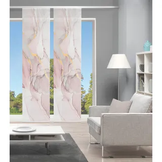 Vision S Schiebegardine »MARMOSA 2er SET« Paneelwagen 2 Stk. tlg. Bambus-Optik, Digital bedruckt, rosa