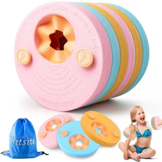 6er Schwimmscheiben für Kinder 3-6 Jahre & Babys ab 1 Jahr–Eva Schwimmhilfe–Sichere Schwimmflügel für Kleinkinder & Babys zum Schwimmenlernen, Bunt