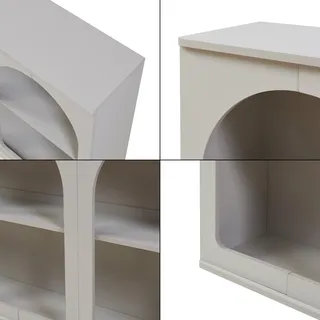 [en.casa] Sideboard Trorhun 160x30x80 cm Grau