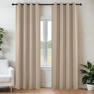 Joydeco Verdunkelungsvorhänge, 2 Paneele, thermische Isolierung, Raumverdunkelung, mit Ösen, für Weihnachten, Wohnzimmer, Schlafzimmer, Fenster, Länge ca. 300 cm