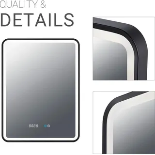 PACO HOME Wandleuchte "MAGGIE", schwarz, H: 3,9cm, Leuchten, LED Spiegellampe Touchschalter Lampe für Bad Badezimmer dimmbar, Wandleuchte