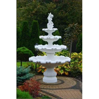 Zierbrunnen Springbrunnen Brunnen Garten Dekoration Fontaine Teich GRECO RAGAZZI - Weiß