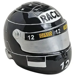G. Wurm Spardose Motorradhelm 14 cm schwarz