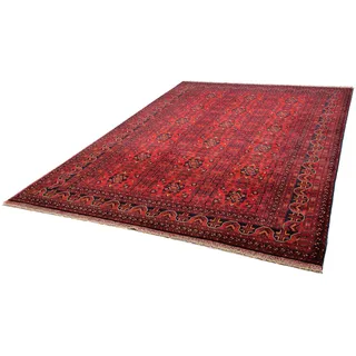 morgenland Orientteppich »Afghan - Kunduz - 287 x 199 cm - dunkelrot«, rechteckig, 7 mm Höhe, Wohnzimmer, Handgeknüpft, Einzelstück mit Zertifikat, rot