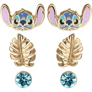 Disney Lilo & Stitch Blue and Gold Coloured 3 Piece Earring Set SF00262YRQL.PH