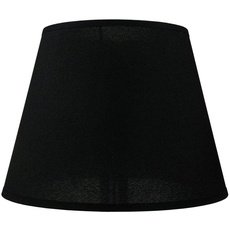 Bild von Lampenschirm Stoff für Tischleuchte Schwarz E14 konisch Ø 25 cm Textil Schirm für Tischlampe