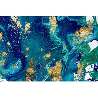 Queence »Achat - Wandbild - Glasbild - Acrylbild - mit Aufhängesystem« Abstrakt Kunst Marmor Goldveredelung, Handgearbeitet, Gerahmt, Edel,