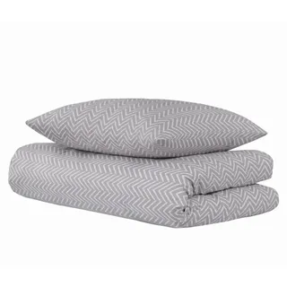 SCHIESSER uncover by SCHIESSER Bettwäsche »Grebur aus weicher Baumwolle mit einem dezenten Zickzackmuster« 2 Stk. tlg. Made in Green, grau