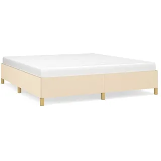 vidaXL Bettgestell ohne Matratze Creme 180x200 cm Stoff - Creme