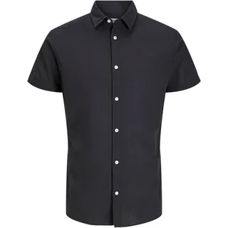 JACK&JONES PLUS Herren Jjebreeze Shirt Sn Pls Kurzarmhemd, Schwarz, 5XL Große Größen EU
