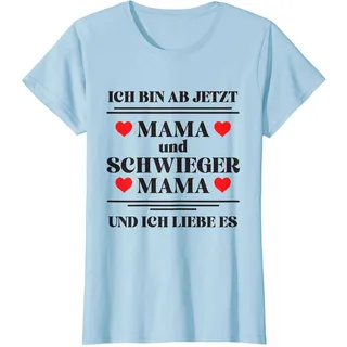 Mama und Schwiegermama Outfit Beste Mutter Brautmutter T-Shirt, Damen, Himmelblau, L