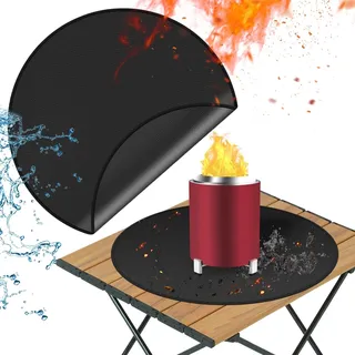 Rund Feuerschutzmatte, 18in Wasserdicht Feuerfeste Matte, Feuerfeste Matte Outdoor, Faltbare Feuerfeste Matte, Feuerfeste Grillteppich Outdoor, für Boden, Rasen und Camping