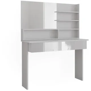 Vicco Schminktisch Azur Weiß 120 cm mit Spiegelregal, - Weiß