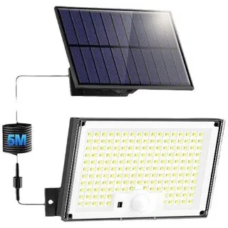 Solar Außenleuchte mit Bewegungssensor – IP65 wasserdicht, Solaraußenbeleuchtung, LED-Spot mit Kabel für Garten und Garage