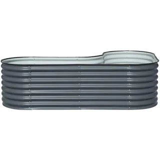 Floraworld Hochbeet Welle L-Form 240 x 80 x 82 cm Schwarz