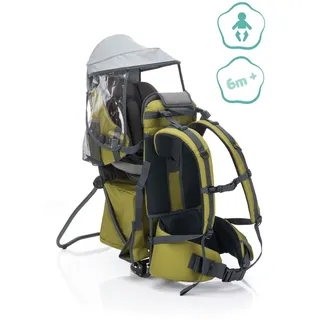 Fillikid Rückentrage , Grün , Kunststoff , 37.5x84x80 cm , unisex , Metallgestell, Sonnendach, Fußstütze , Baby on Tour, Babytragen & Tragetücher