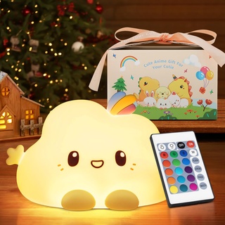 【Geschenkverpackung】Baby Geschenk Mädchen, Nachtlicht Kinder, 16 Farben 5 Helligkeit Nachtlicht Baby Stilllicht Dimmbar,Kawaii Deko Nachttischlampe Kinder Nachtlicht Batterie,Kinderzimmer Babyzimmer