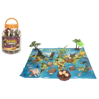 ColorBaby Animal World 47190 Dinosaurier-Würfel, 19 Teile, inklusive Weltkarte in Englisch, Tierspielzeug, Miniatur-Dinosaurier-Figur, Spaß und Lernen (47190)