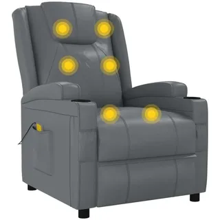 Massagesessel Anthrazit Kunstleder - Grau