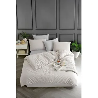 Nuit Des Rêves XXL Quilt Cover Set (1 Piece), Beige, 155 x 220 cm | 70% Cotton, 30% Polyester, Pigment Printed | Machine Washable, Elegant Design with Button Closure, Twin