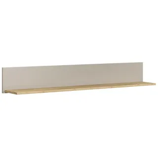 trendteam smart living - Sao Paulo - Wandregal - Kashmir (Beige)/Evoke Eiche - Bücherleiste mit Echtholzoptik - (BxHxT) 140 x 20 x 22 cm - Material zur Wandmontage inklusive