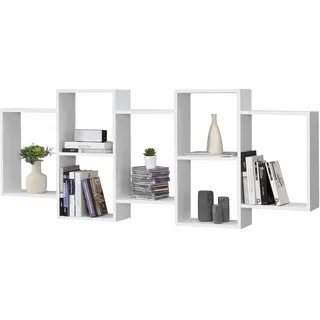 [en.casa] Wandregal 161 x 65 x 18 cm Weiß
