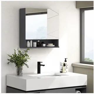 kleankin Spiegelschrank 17 cm grau