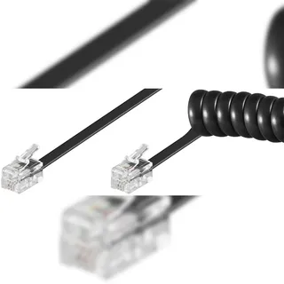 goobay Telefonhörer-Spiralkabel CCA RJ10-Stecker > RJ10-Stecker, Telefon Zubehör