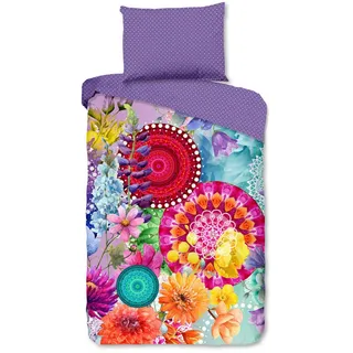 Bettwäsche , Multicolor , Textil , Mandala , 140x200 cm , atmungsaktiv , Heimtextilien, Bettwäsche & Leintücher, Bettwäsche, Satin-Bettwäsche