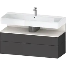 Duravit Qatego Waschtischunterbau, 1 Auszug und 1 Schublade, 1190x470x590mm, Nische Weiß Supermatt, QA4396084, Farbe: Graphit Matt/mit Nischenbeleuchtung