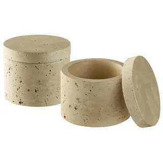 APS 15919 Dose MINERA 2er Set - Marmor, Ø 6 cm, H: 5 cm, grün, Unikat