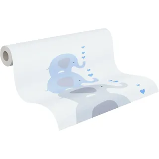 A.S. Création Vliestapete Tapete mit Tieren Kinderzimmertapete blau grau FSC®