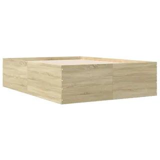 vidaXL Bettgestell Sonoma-Eiche 140x200 cm Holzwerkstoff - Braun