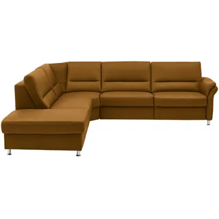 Beldomo Premium Ecksofa , Currygelb , Metall , Echtleder , Rindleder , Ottomane links, L-Form , 288x249 cm , Goldenes M , Hocker erhältlich, Rückenfutter, individuell planbar, Armteil rechts, erweiterbar, Typenauswahl, Bettkasten erhältlich, Fußauswahl, Lederauswahl, Stoffauswahl, planbar, seitenverkehrt erhältlich, einzeln ausziehbar, Bettfunktion erhältlich , Wohnzimmer, Sofas & Couches, Wohnlandschaften, Ecksofas