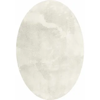 vidaXL Bereichsteppiche Oval HUARTE Creme 140 x 200 cm 100 %Polyester - Creme