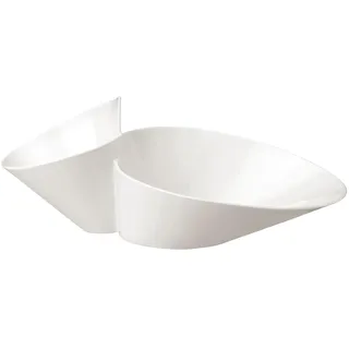 Villeroy & Boch Eye-Catcher Doppel Bol Oval Weiß 49 cm