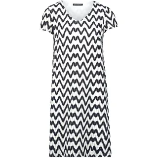 Sommerkleid BETTY BARCLAY "Sommerkleid mit V-Ausschnitt", Damen, Gr. 38, EURO, blau (dunkelblau, weiß), 100% Polyester PES., Kleider Sommerkleid