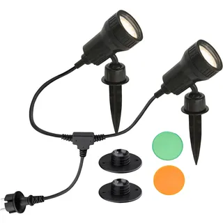 Briloner Außenstrahler Kunststoff 19,0 cm 2-er Set schwarz