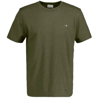 T-Shirt GANT "T-Shirt Reg Shield 1er Pack", Herren, Gr. M, grün (grün (khaki grün)), Obermaterial: 100% Baumwolle CO., Shirts T-Shirt