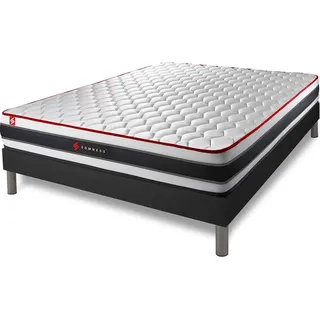 Matratzen- und Lattenrost-Set 140x190 cm - Energy - Schwarz