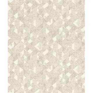 Rasch Tapete 654226 - Helle Vliestapete mit geometrischem Muster in Beige - 3D Grafisch - Kollektion Welcome Home