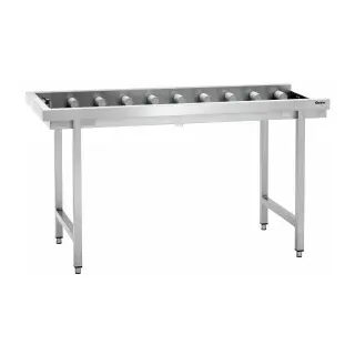 Bartscher Ablauftisch KTS5000, Der Ablauftisch sorgt mit 20 Transportrollen für einen reibungslosen Betrieb, 1 Stück