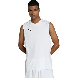 Puma teamGOAL Sleeveless Jersey, Unisex-Erwachsene Fußballtrikot, Puma White-Puma Black-Feather Gray,
