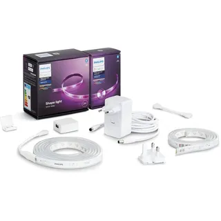 Philips Hue White & Col. Amb. Lightstrip Plus 2m Basis + Lightstrip Plus 1m Erweiterung, 16 Mio. Farben, steuerbar via App, kompatibel mit Amazon Alexa (Echo, Echo Dot)