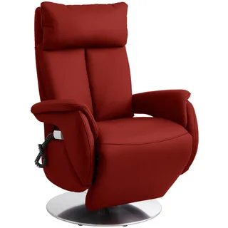 Cantus Relaxsessel , Rot , Metall , Echtleder , Nappaleder, Longlife-Leder , 78x110x81 cm , Goldenes M , Relaxfunktion, Herz-Waage-Funktion , Wohnzimmer, Sessel, Ledersessel