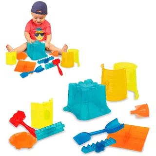 Battat - Sandburg Spielset - Sandspielzeug für Kinder - 11-teiliger Sandburgenbaukasten mit Formen und Schaufel - Sandkasten-Spielzeug für draußen - Sandburg Spielset - 3 Jahre +