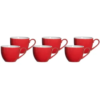 Espressotasse RITZENHOFF & BREKER "Espressotassen Doppio 80 ml 6er Set", rot, Porzellan, Trinkgefäße, Espressotasse