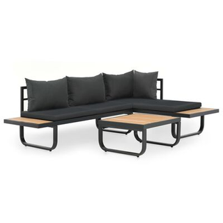 vidaXL Garten-Ecksofa-Set anthrazit