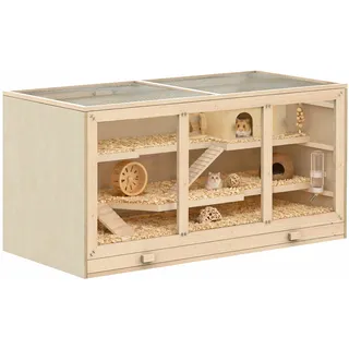 PawHut Kleintierkäfig 115 x 57 x 55 cm beige